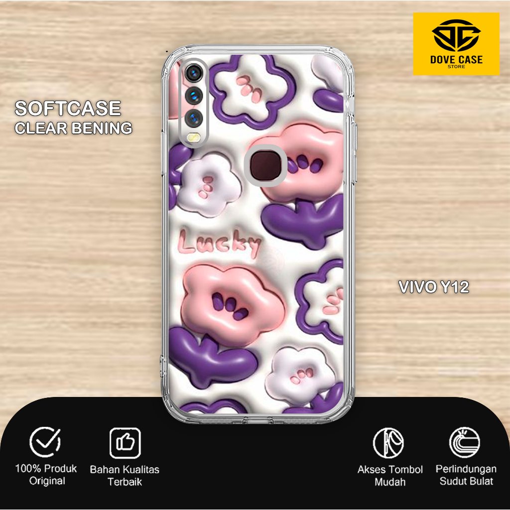 Clear Case Motif All Type For VIVO Y12   - Silikon hp Bening VIVO - Softcase Bahan Lentur- Casing Hp