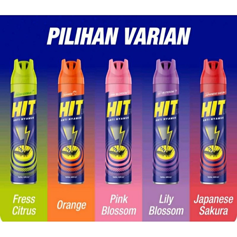 Hit Aerosol Semprot Kecoa Lalat Serangga 400ml - 165ml Obat Nyamuk Kemasan Ekonomis Perawatan Rumah 