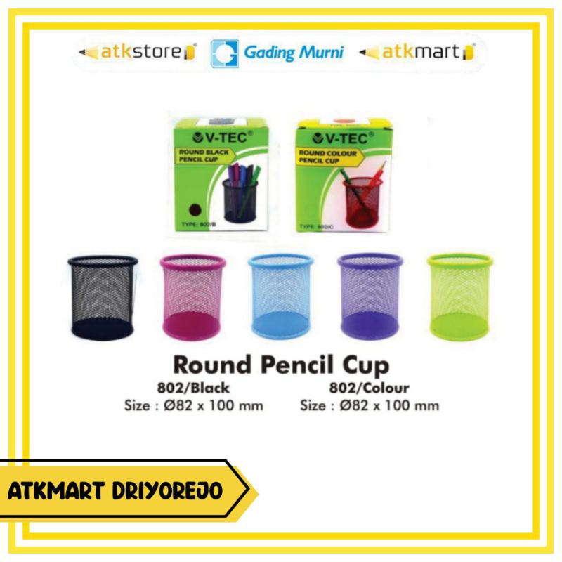 

TEMPAT PENSIL PULPEN MEJA V-TEC VT-802 RAK PENCIL CUP BULAT DESK ORGANIZER JARING BESI