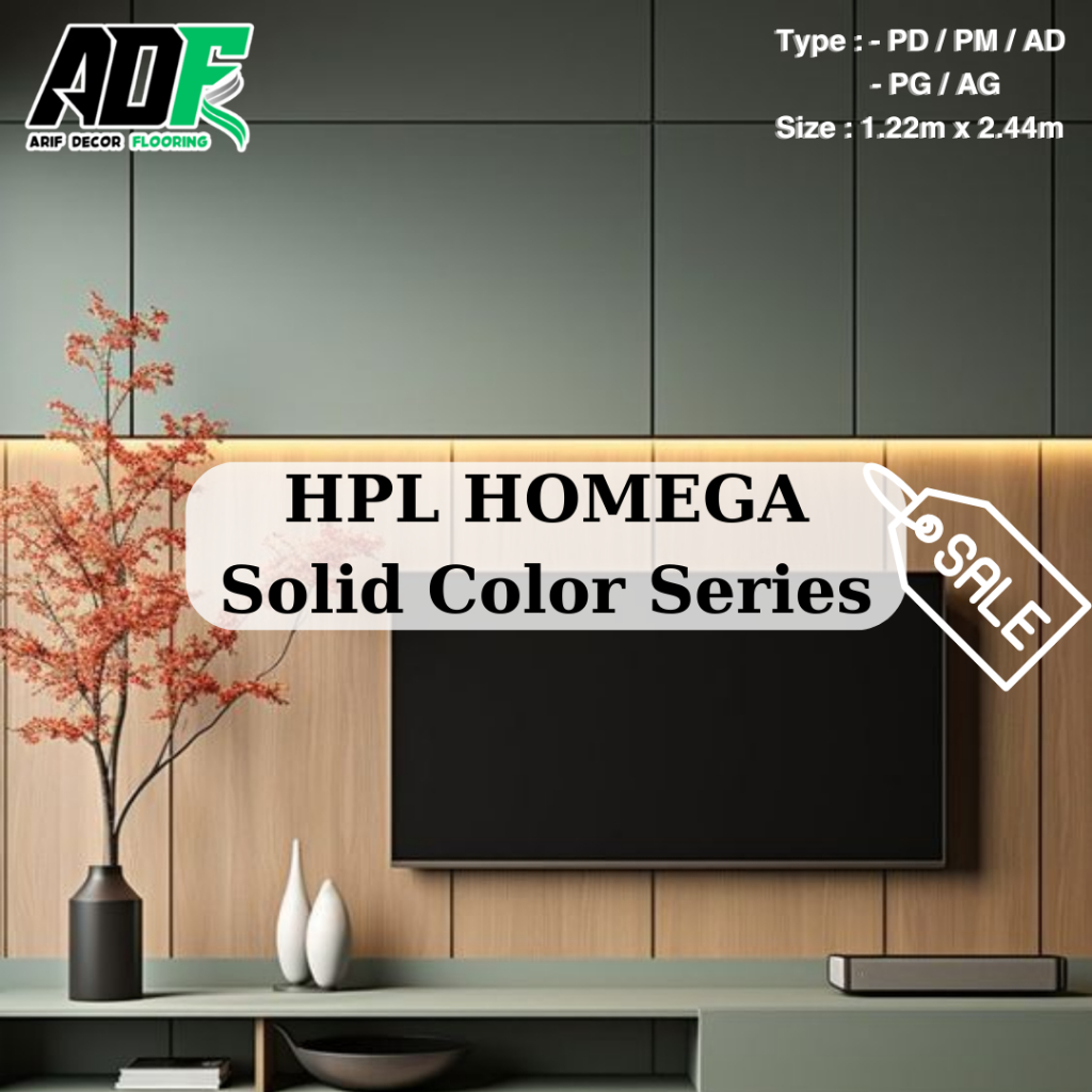 HPL HOMEGA SOLID COLOR Pelapis Kayu Triplek Furniture Meja Lemari