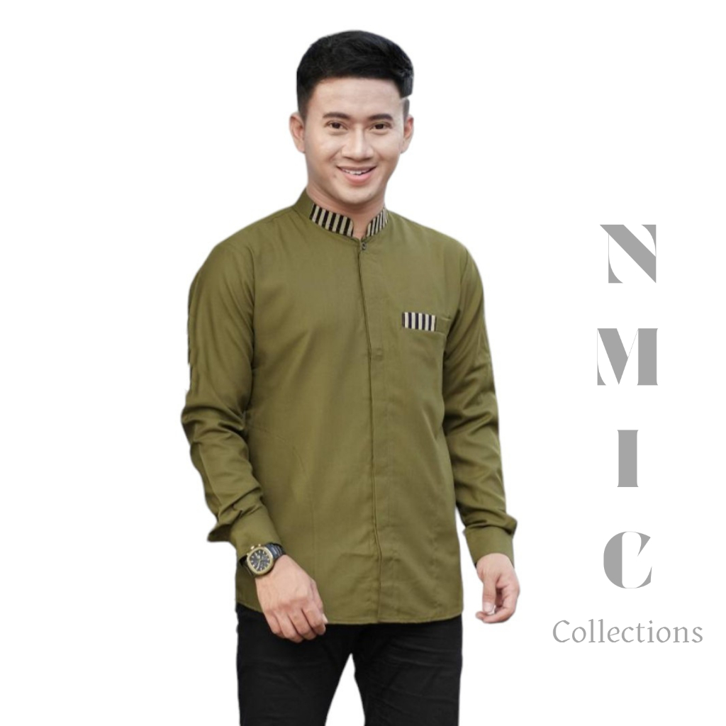 Baju Muslim Pria Lengan Panjang Premium Motif Sadewa / Seragam Hadroh Kemeja Koko