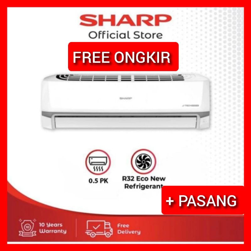 KHUSUS PALEMBANG AC 1/2 PK 1PK J-TECH INVERTER SHARP AHX6BEY AHX10BEY + PASANG