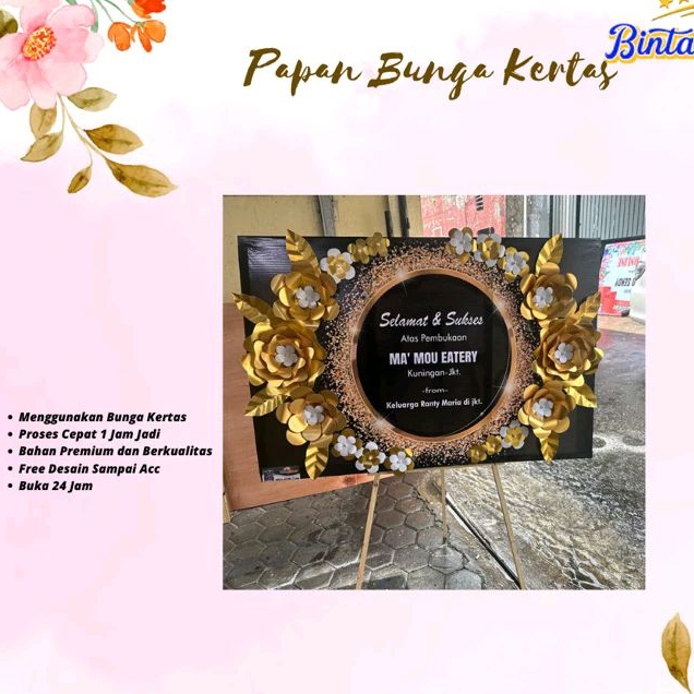 Karangan Bunga Papan Kertas Murah Model Kekinian Papan Modern / Bunga Papan Kertas 24 Jam / Papan Bu