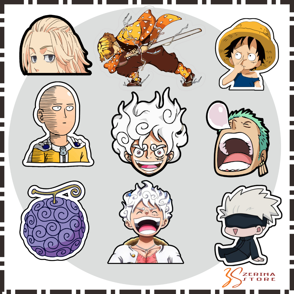 

Stiker Anime Hologram Bijian Luffy Saitama Gojo Zenitsu Mikey dll