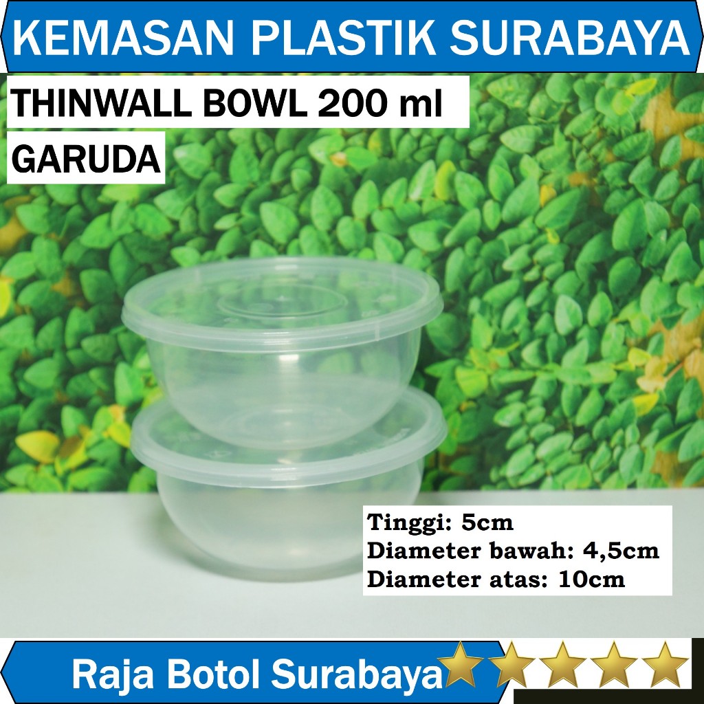 Thinwall Bowl 200ml Bulat Round Bowl200 Mangkok makan plastik 200 ml Garuda untuk tempat pudding wad