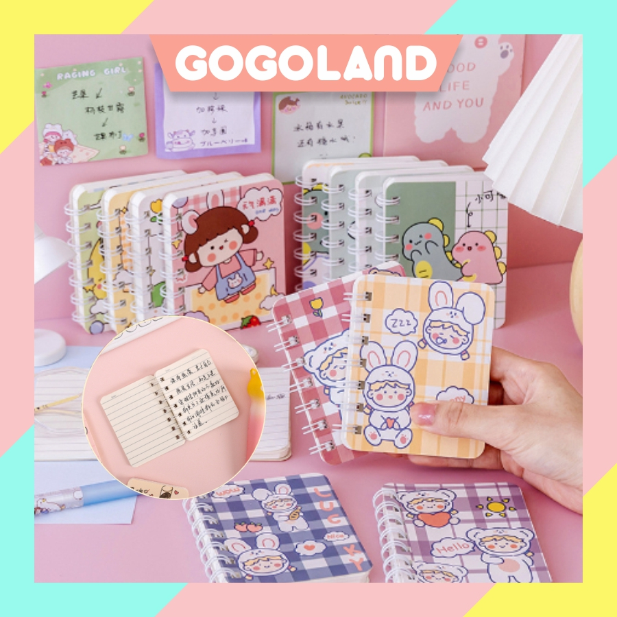 

⭐Gogoland⭐ Buku Catatan Kecil Notebook Ring Motif / Notebook Ring Motif / Buku Catatan Ring / Buku Mini Alat Tulis Portable S101