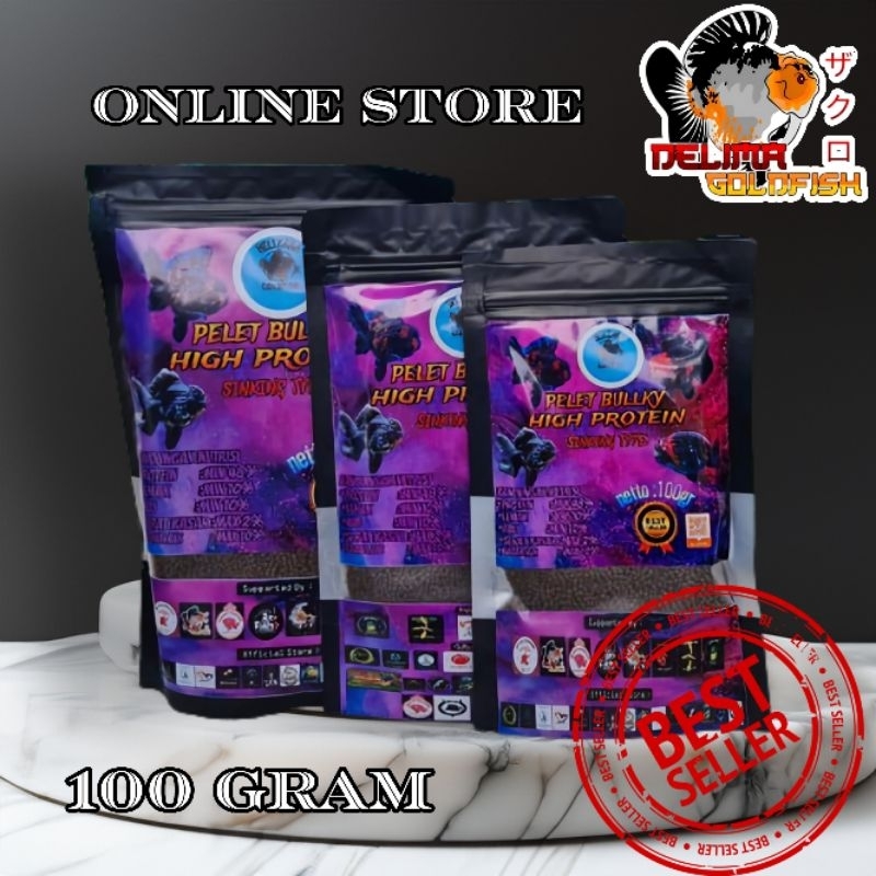 Pellet Bullky Protein Tinggi 100 gram (ikan koki)