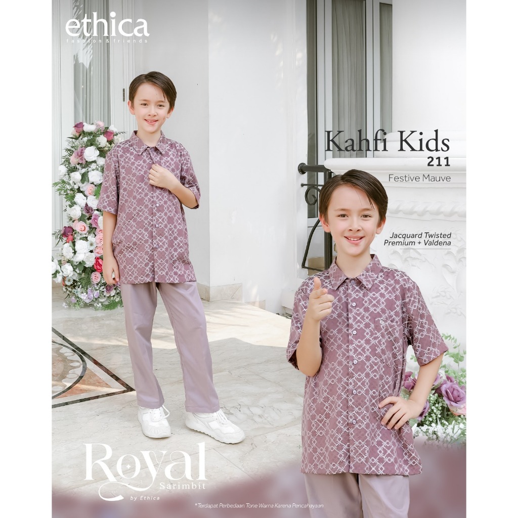 Ethica Sarimbit Royal 07 Festive Mauve Gamis dan Koko Couple Keluarga Terbaru 2024-4