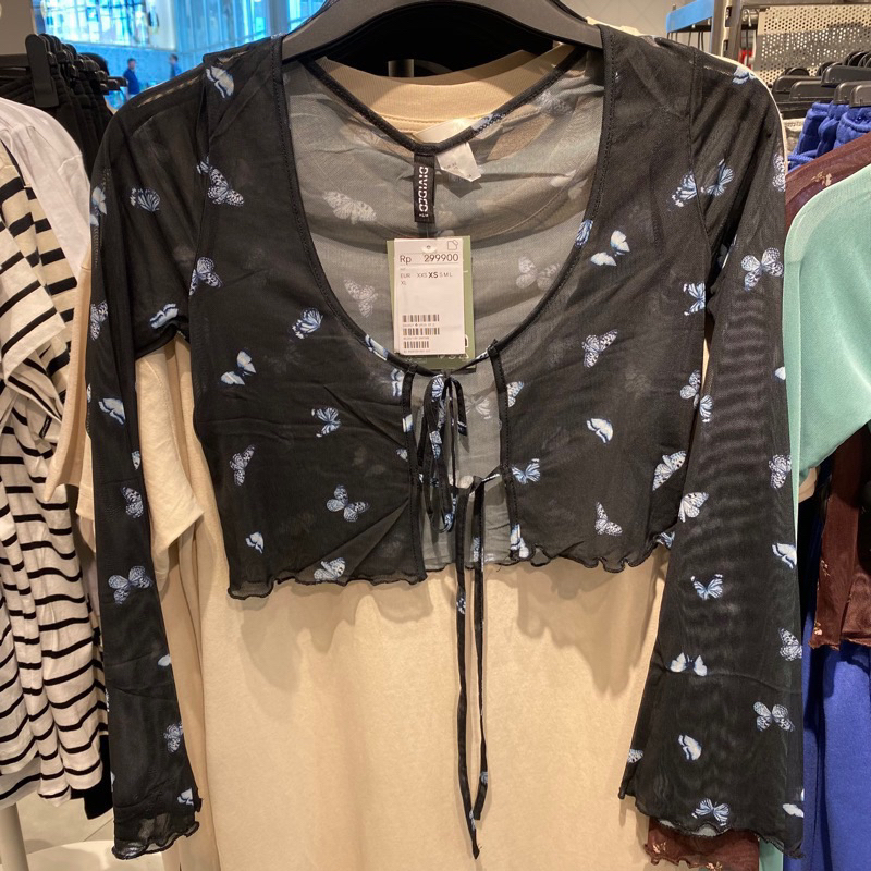 Crop Cardigan Butterfly H&M