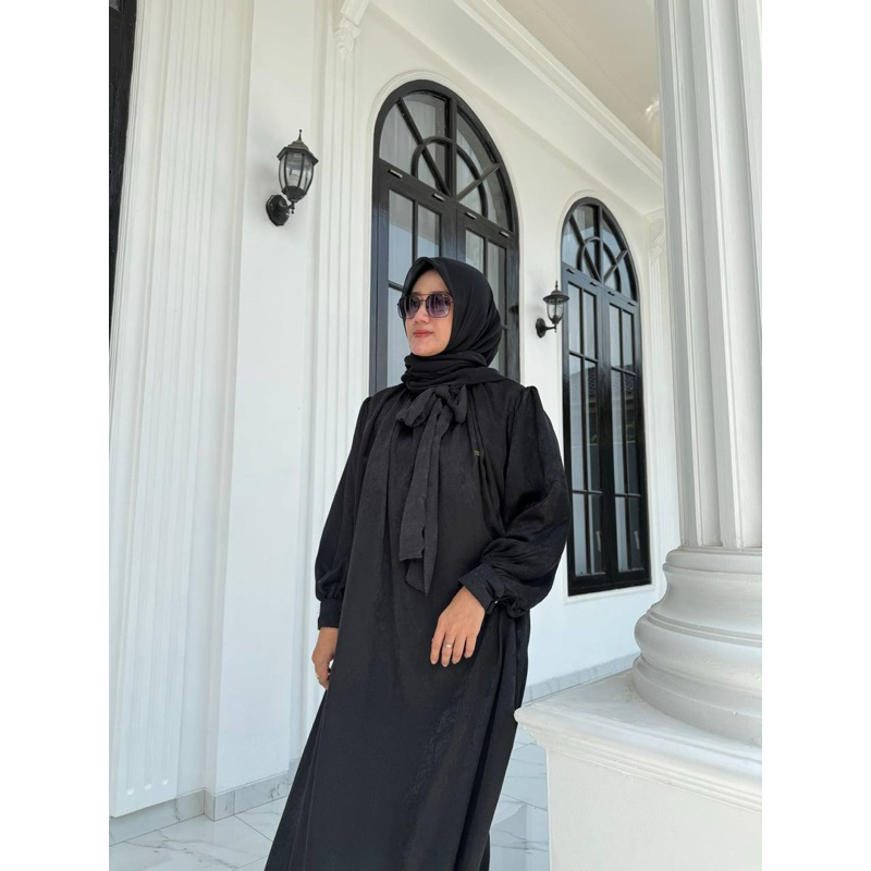 Gamis Dress Shimmer Hitam by anjanistore
