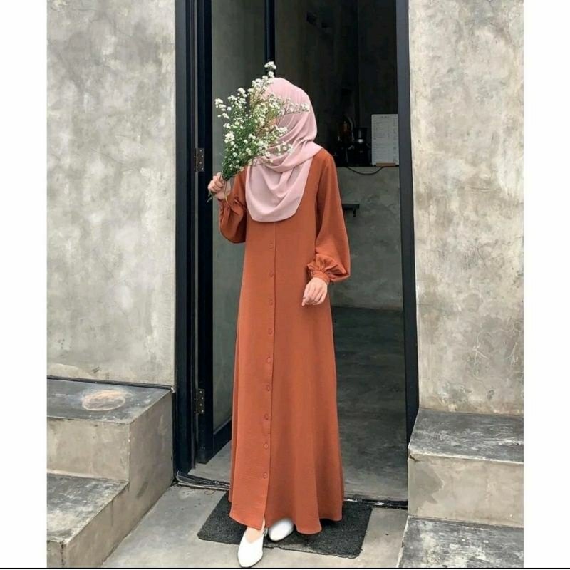BASIC DRESS CRINKLE/ gamis dress LD 102