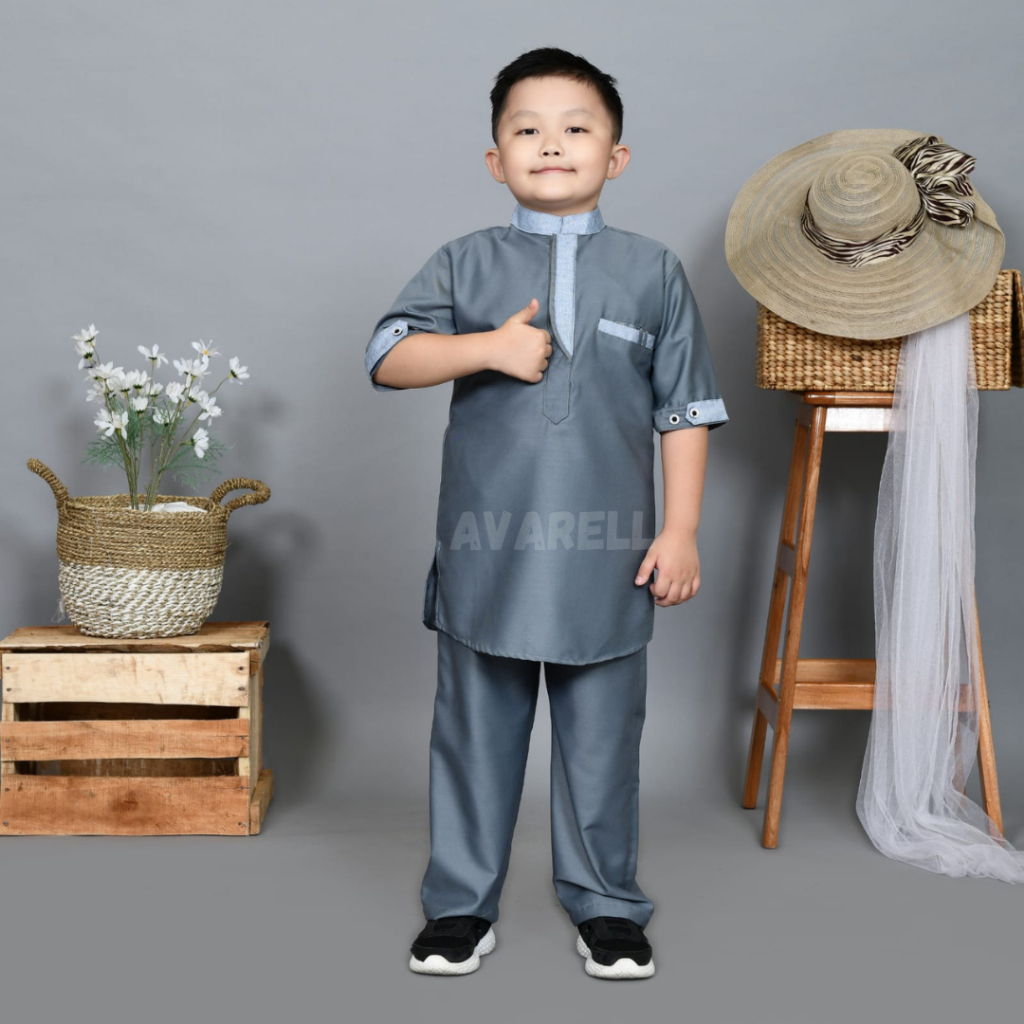 "MORENO by AVARELL" Set Koko Anak Laki Laki I Baju Koko Kokoh Busana Muslim Anak Laki Laki2 Putih dl
