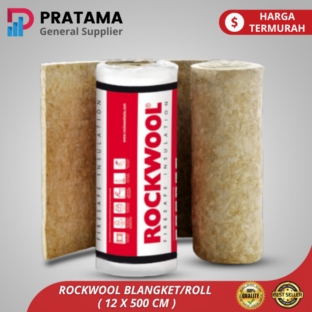 Peredam Suara Rockwool blangket Density 40kg roll ( 1.2m x 5m ) surabaya / Rockwool Ori Malaysia