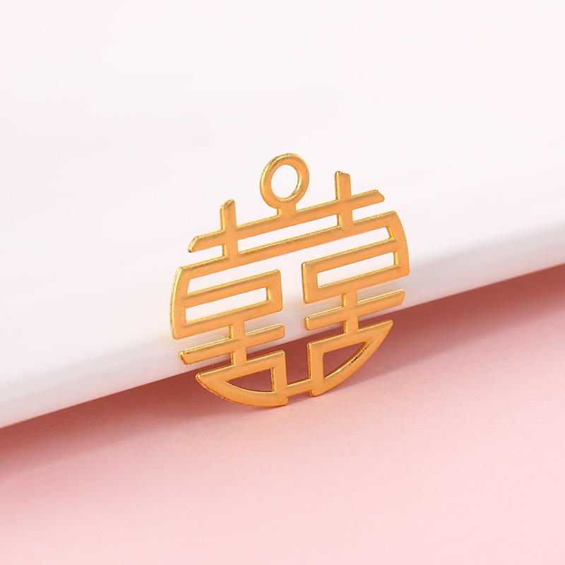 bandul liontion huruf shuang xi sangjit chinese wedding - peniti jarum emas