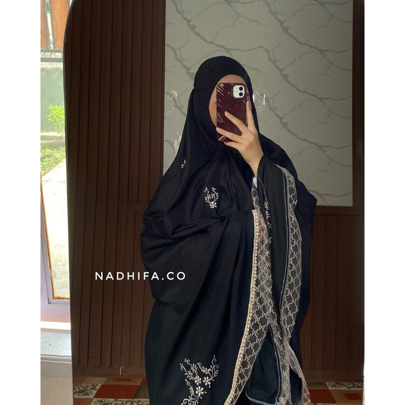 Mukena Dewasa Traveling Azzura Bordir Mewah Katun Premium