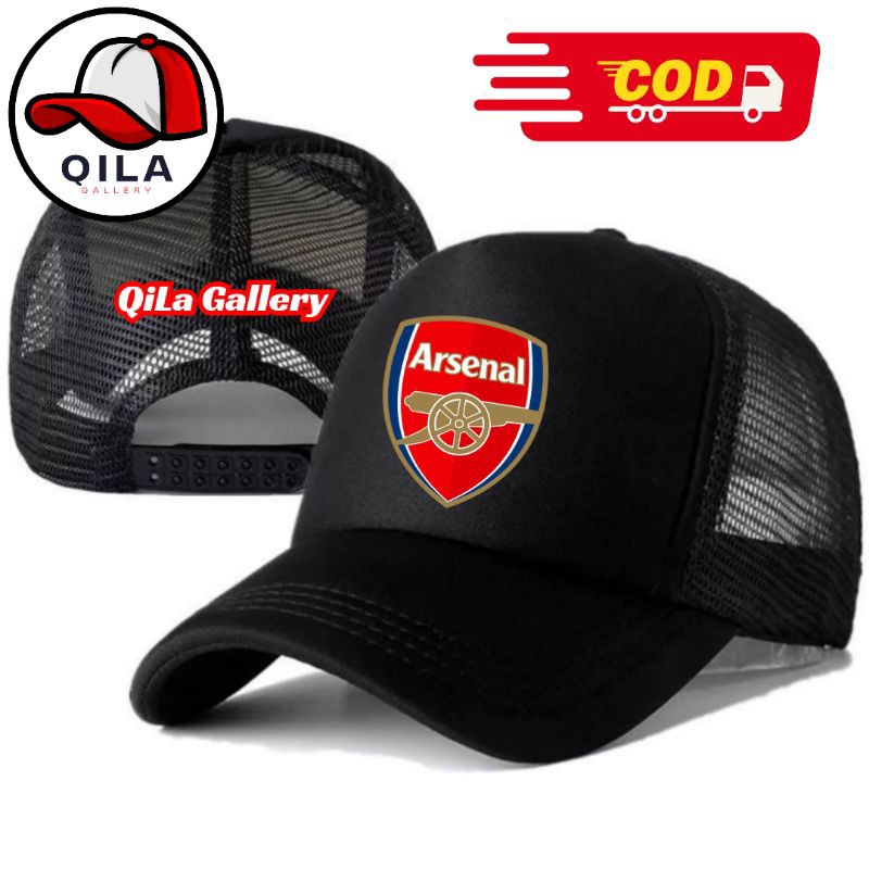 QiLa Gallery Topi Trucker ARSENAL - Topi Distro ARSENAL Logo - Topi ARSENAL Premium - Topi Pria Dewa