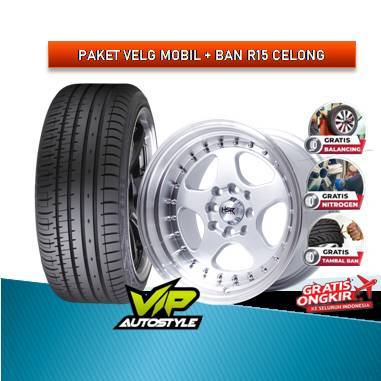 Pelek Paket Mobil Ring 15 Celong HSR Burn Plus Ban accelera Free Ongkir