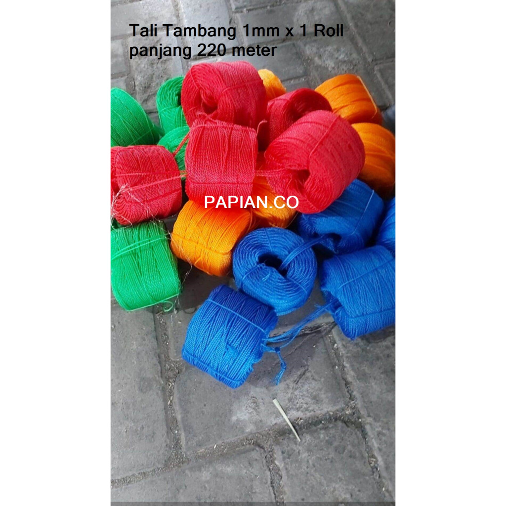 

TALI TAMBANG PLASTIK 1 MM (1 Roll) / Tampar 250 meter