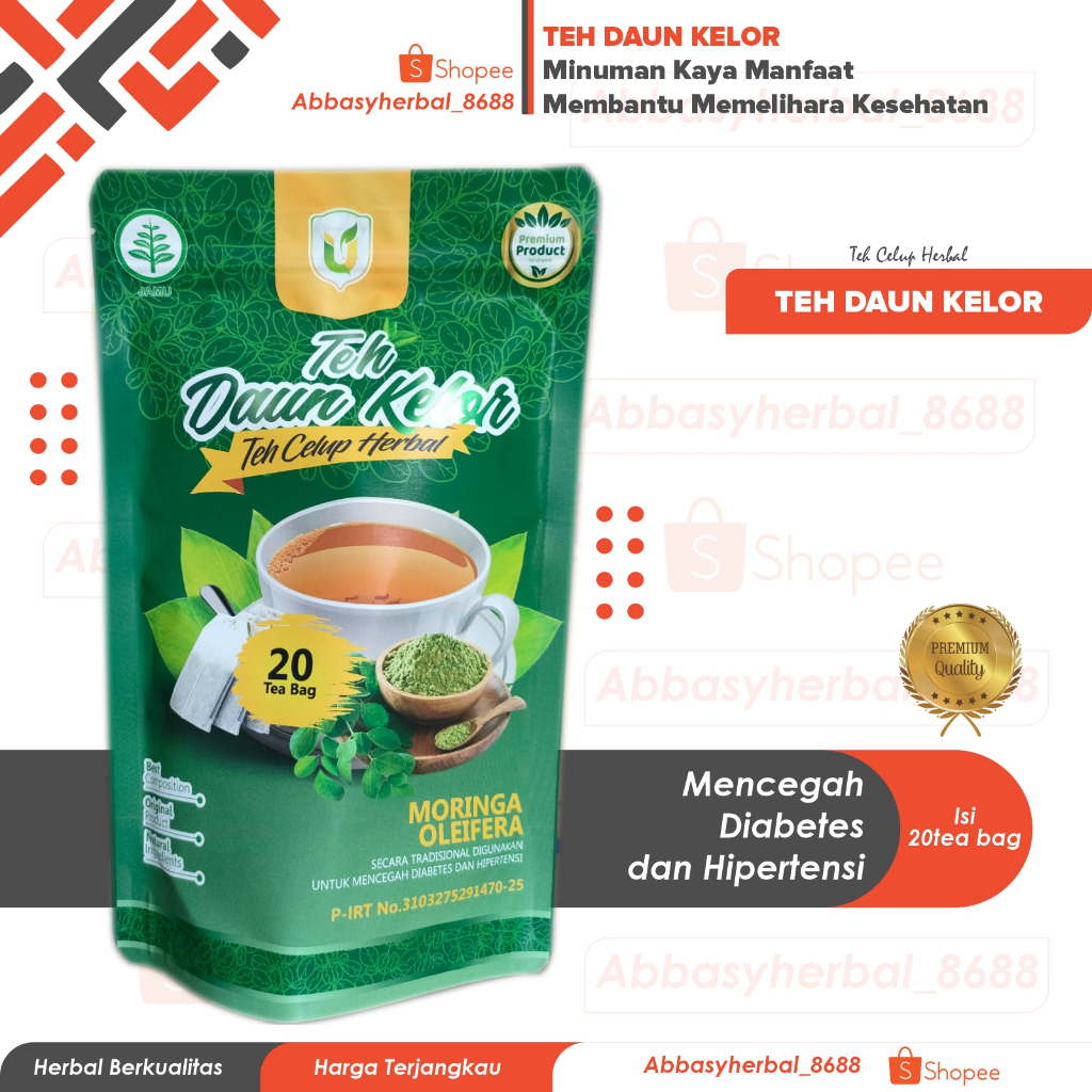

Abbasy Herbal_Teh Daun Kelor Usybah | Daun Kelor | Moringa Oleifera | Original Product 20 Tea Bag