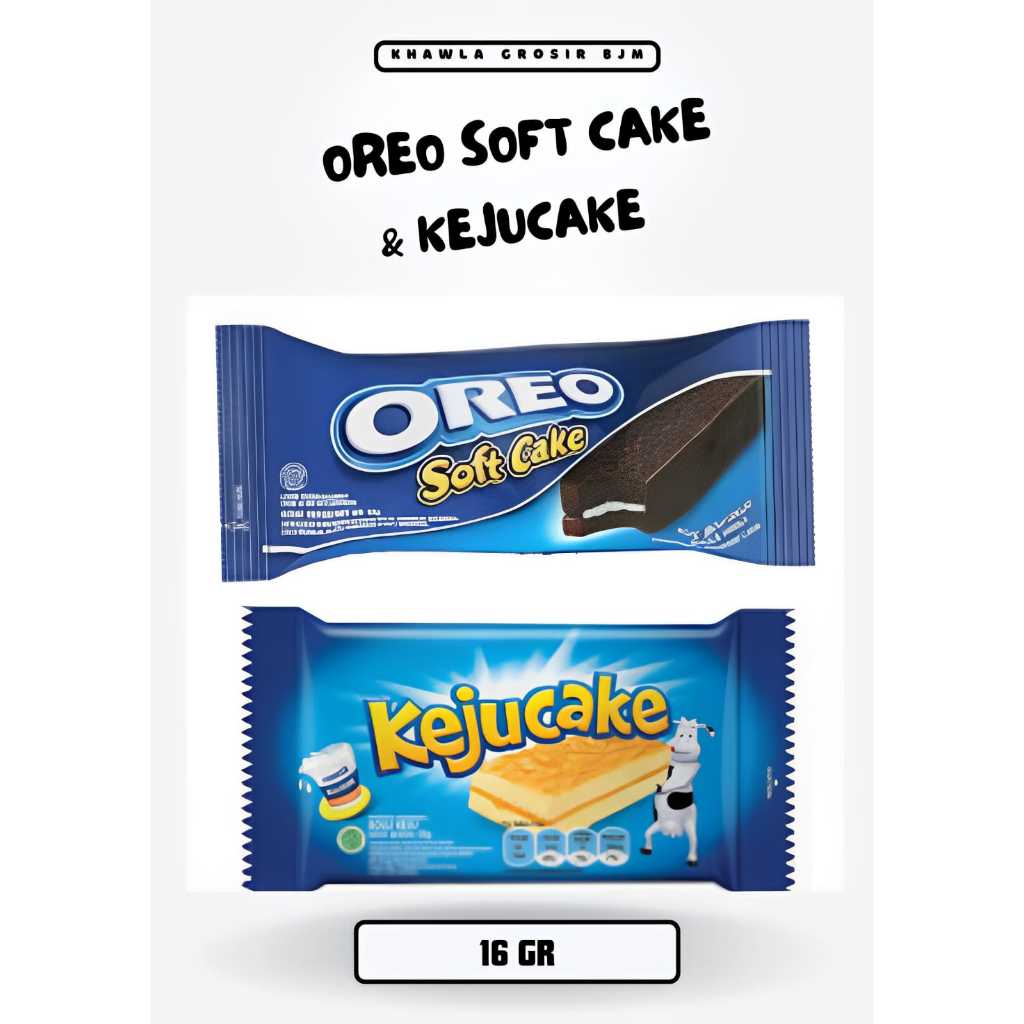 

OREO SOFT CAKE & KEJUCAKE LAPISAN COKLAT KEJU 16 GR