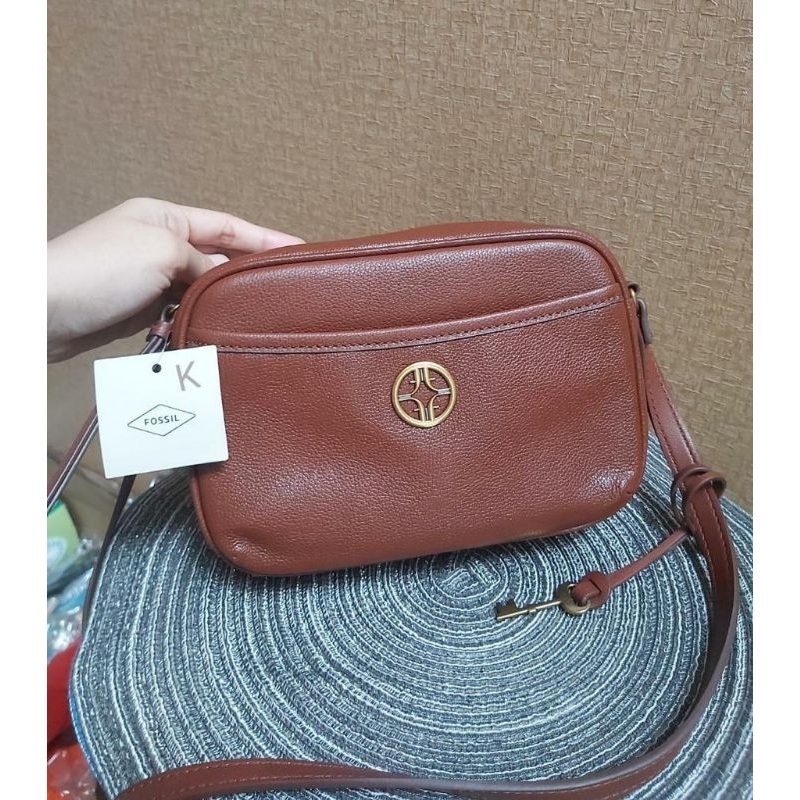 Fossil brennon camera bag brown