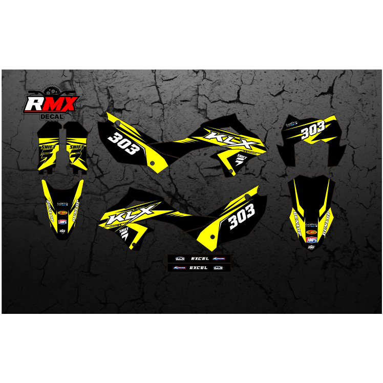 DECAL KLX 150 SM 2023 FULLBODY (005) DEKAL STIKER KLX S SE NEW 2024 2025 HITAM OREN, MERAH, KUNING, 