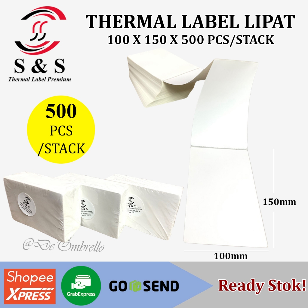 

[500pcs] Thermal Label Stiker Lipat 100 x 150 x 500 pcs/Stack Ukuran A6 Premium Quality