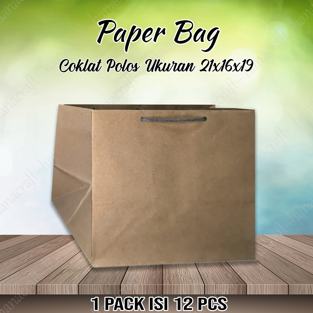 

Paper bag Coklat Polos 21x16x19 / Tas Kertas Polos / Tas Kado / Tas Asul-asul / Tas Hajatan / Bungkus Kado