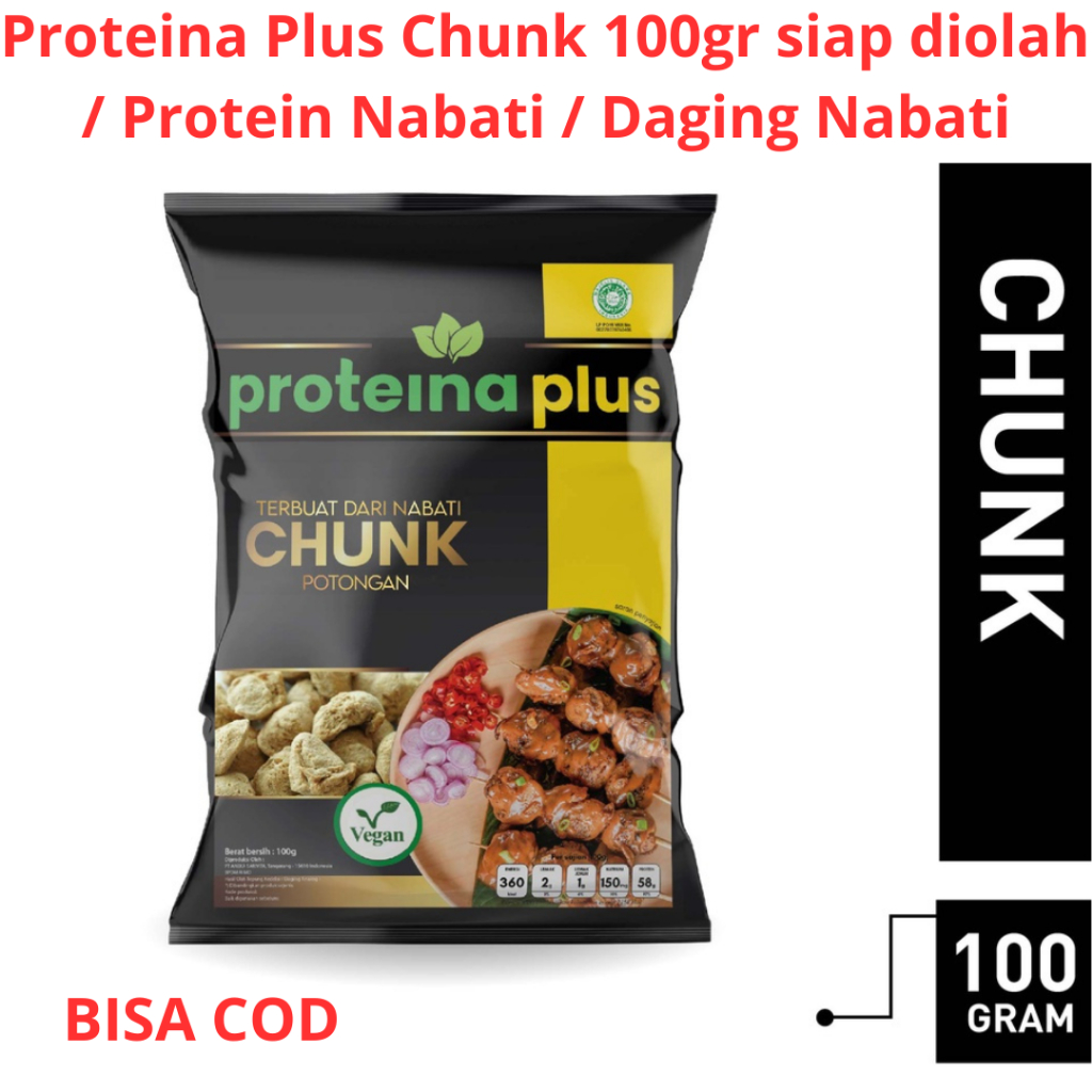 

Proteina Plus Chunk 100gr siap diolah / Protein Nabati / Daging Nabati