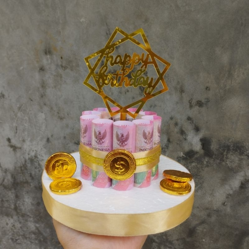 Money cake small 10 lembar kue uang mainan