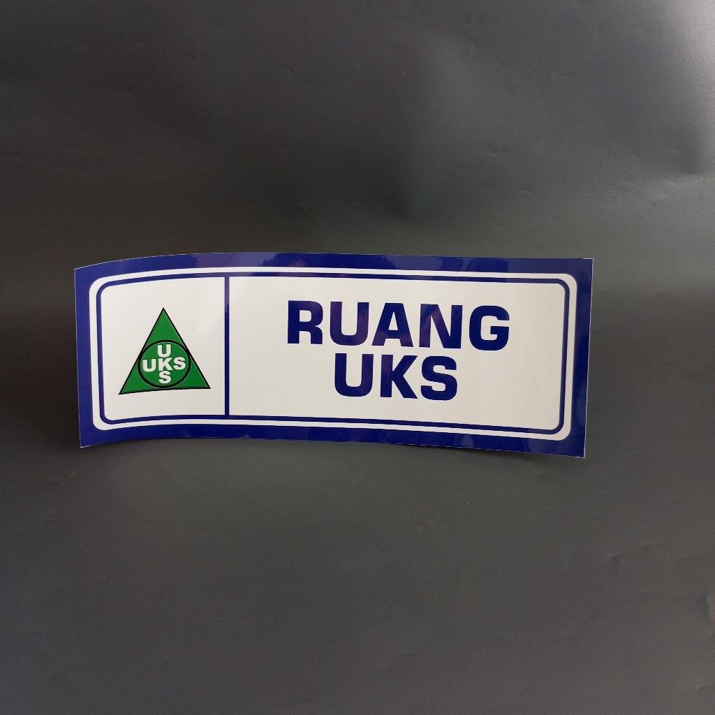 

Stiker Papan Nama Ruang UKS - Papan Penanda Nama Ruang - Ruang Sekolah - Biru Putih 11x30