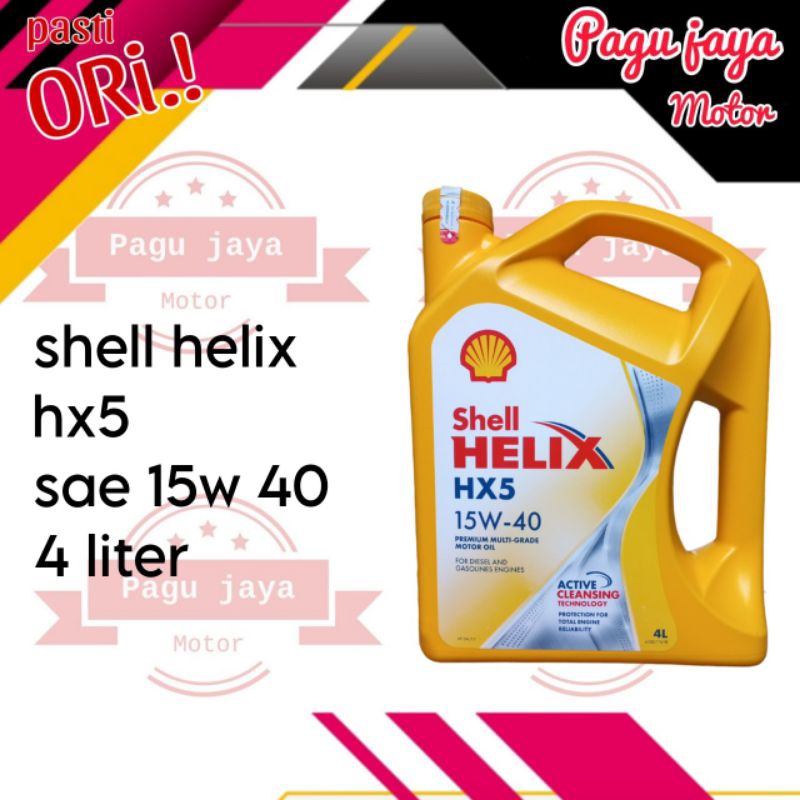 SHELL HELIX HX5 4 liter SAE 15W 40 OLI MESIN MOBIL BENSIN