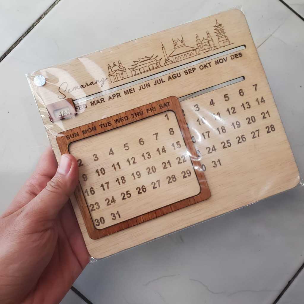 

Custom kalender kayu meja everlasting