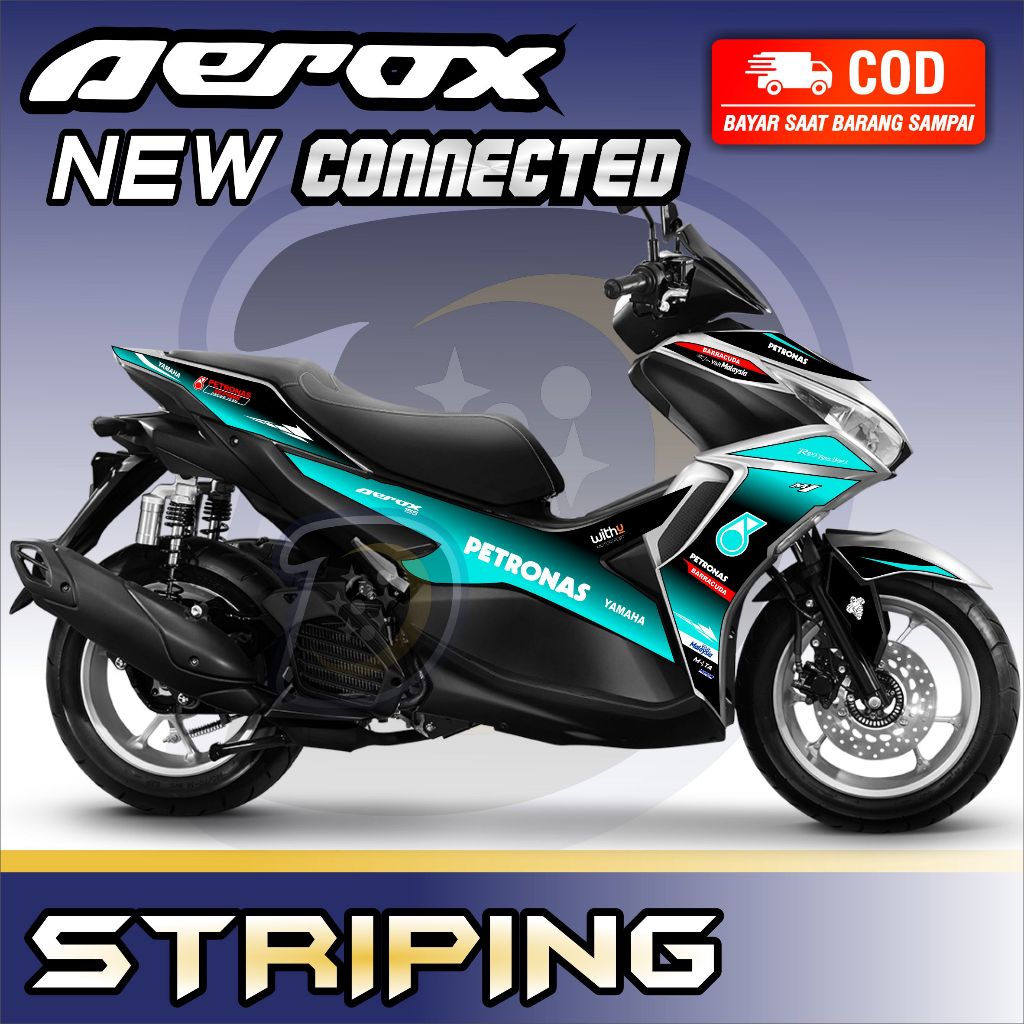 Striping Lis Aerox Connected 2021 New Stiker Motor Yamaha Aerox New Connected Petronas