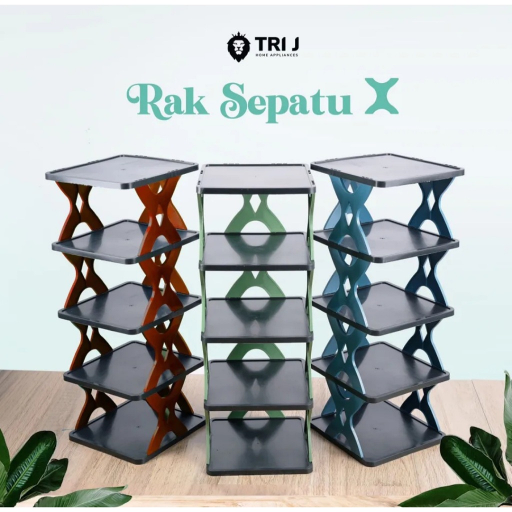 Rak Sepatu X Rak Sepatu Susun Motif X Plastik Tebal
