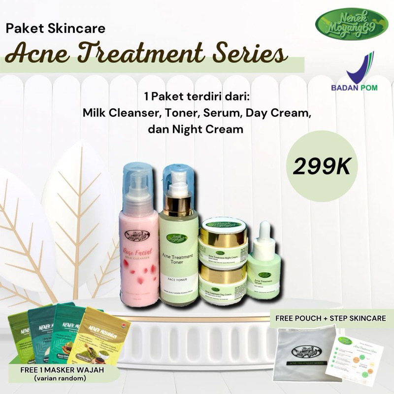 Paket Wajah Acne Series By NenekMoyang69 TANPA SABUN  / Perawatan Kulit Berjerawat / Paket Wajah Jer