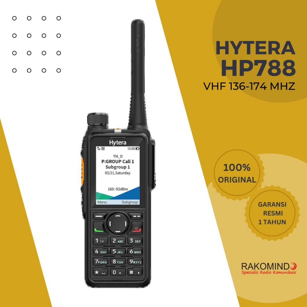 HT Hytera HP788 VHF 136-174 MHz Original Handy Talky Digital Garansi Resmi