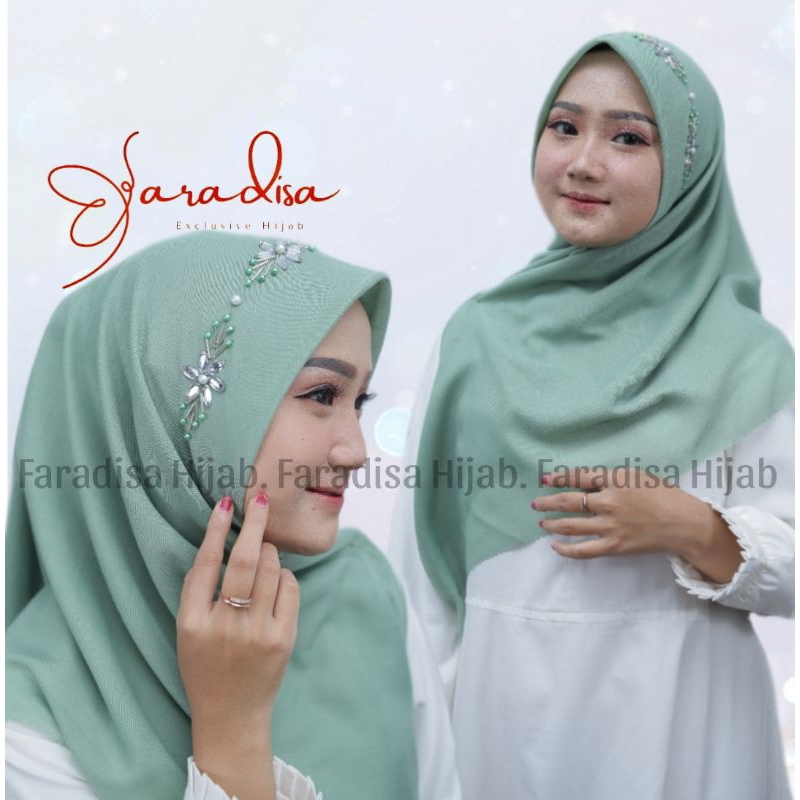 JILBAB SEGI EMPAT PARIS VOAL PREMIUM PAYET MUTIARA PERMATA FINISHING LASERCUT UKURAN 115X115