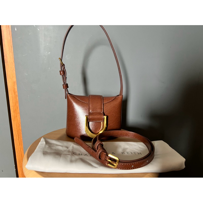 charles and keith tas bucket gabine mini - brown