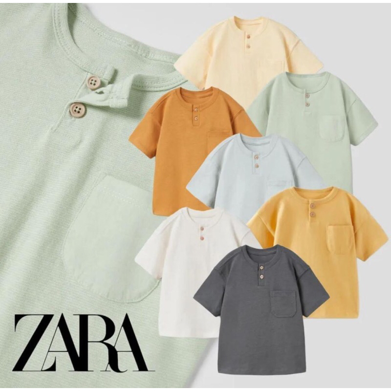 kaos zara lengan pendek polos