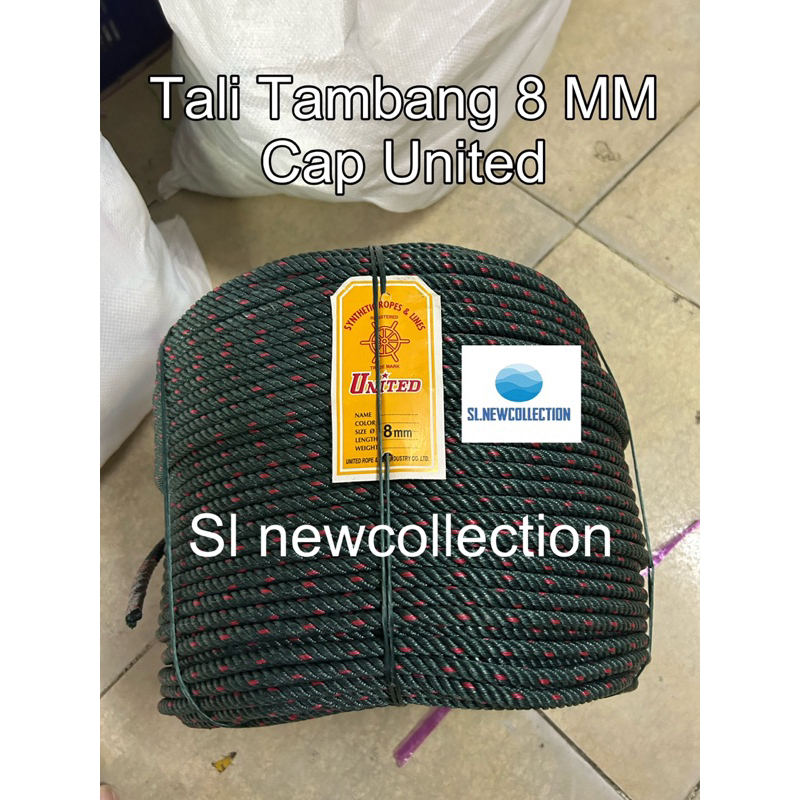 Tali Tambang Ukuran 8 mm BINTIK Merk UNITED / HARGA 1 ROL MURAH