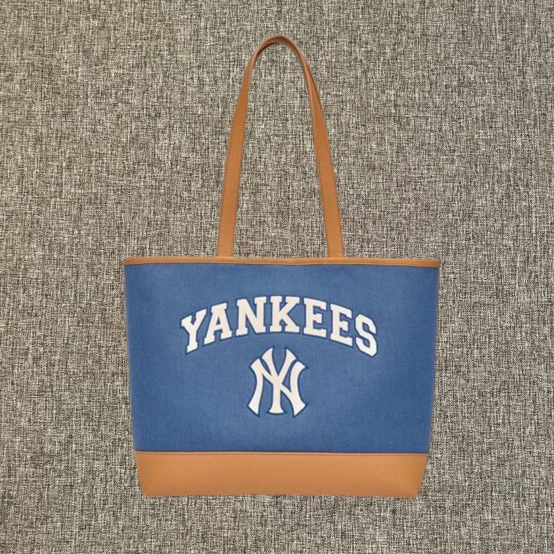 MLB Korea NY Yankees Basic Canvas Tote Bag Blue Original