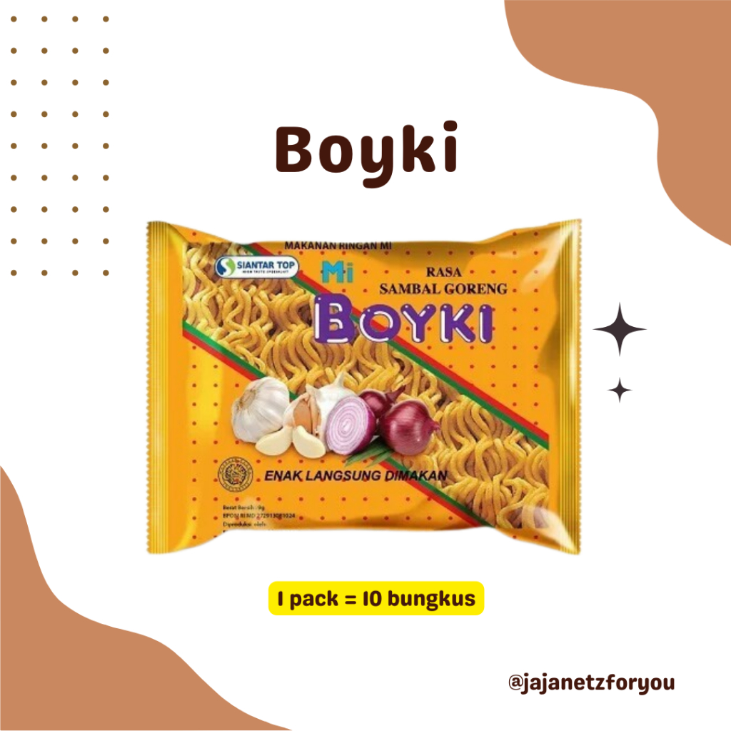 

Snack Boyki Rasa Mi Goreng 1000an (1 pack/renceng = 10pcs)