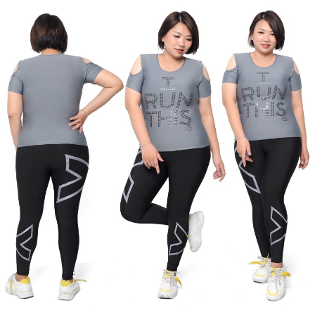 Setelan I Run bintik Jumbo - Legging XX Warna JUMBO untuk senam yoga aerobik gym fitness