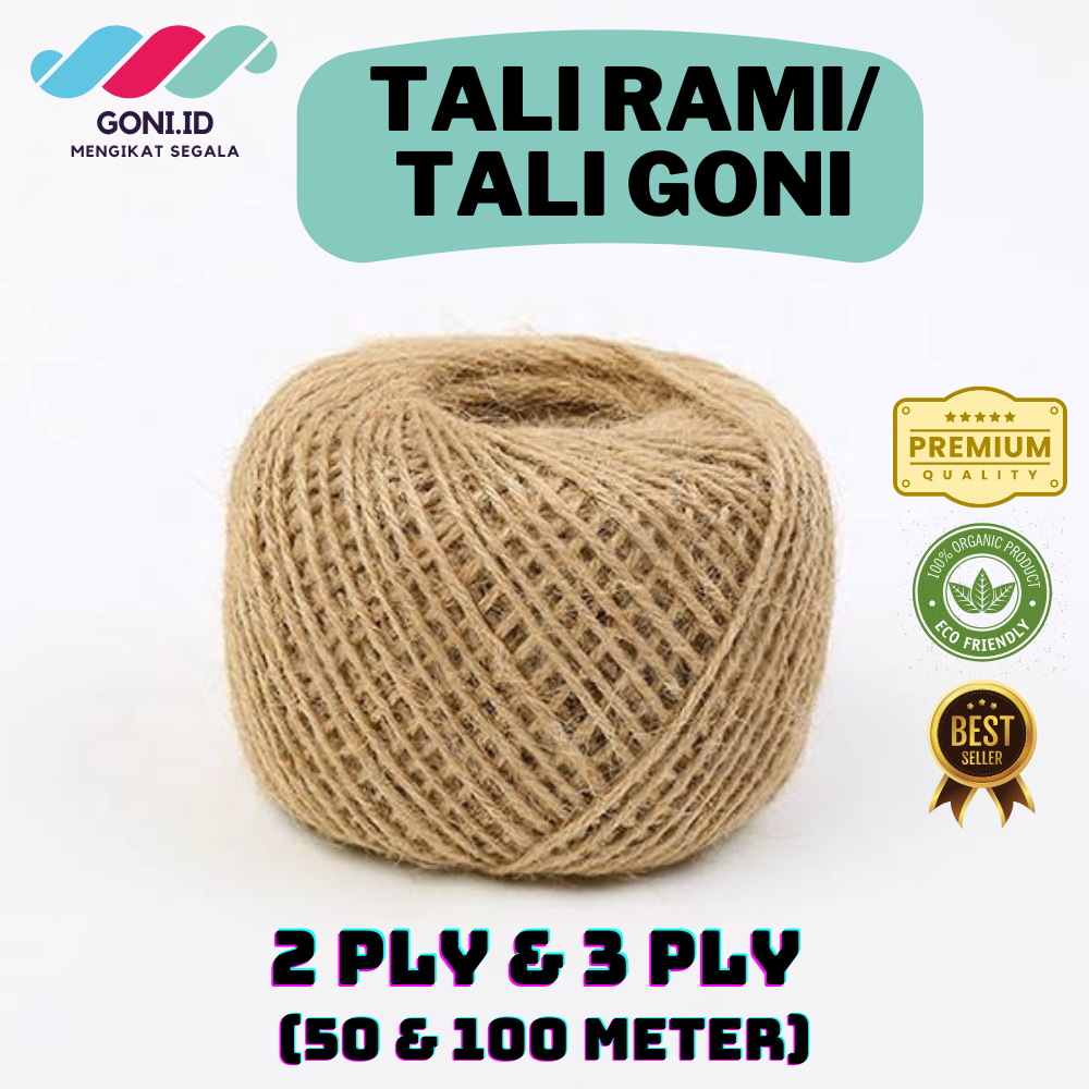 

Tali Rami /Goni ukuran 2 PLY Panjang ±50 Meter | Tali Goni Gulungan | Tali Rami Roll Murah untuk undangan kerajinan souvenir diy