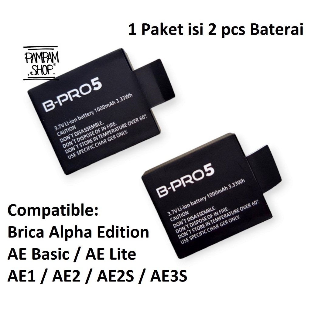2 PCS BATERAI BRICA B-PRO 5 ALPHA EDITION MARK II IIS AE1 AE2 AE2S AE3S LITE BASIC ORIGINAL ORI BATR