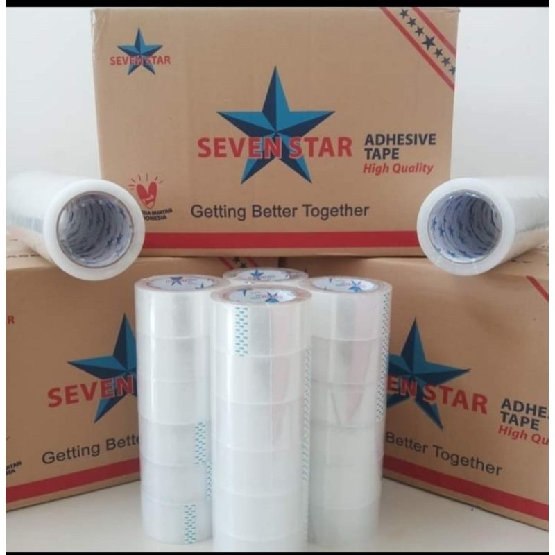 

Lakban Bening Coklat SEVEN STAR 90 yard X 45mm 2 inch / isolasi Roll seven star Original