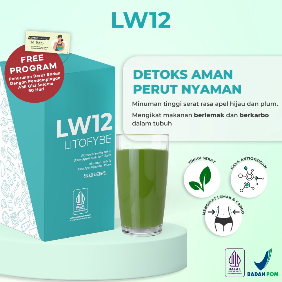 

Baru LW12 LITOFYBE Minuman Fiber Diet Detox Pengikat Lemak Halal BPOM J94