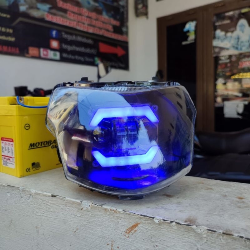 lampu depan utama Mio J daymaker LED 4 Lensa set