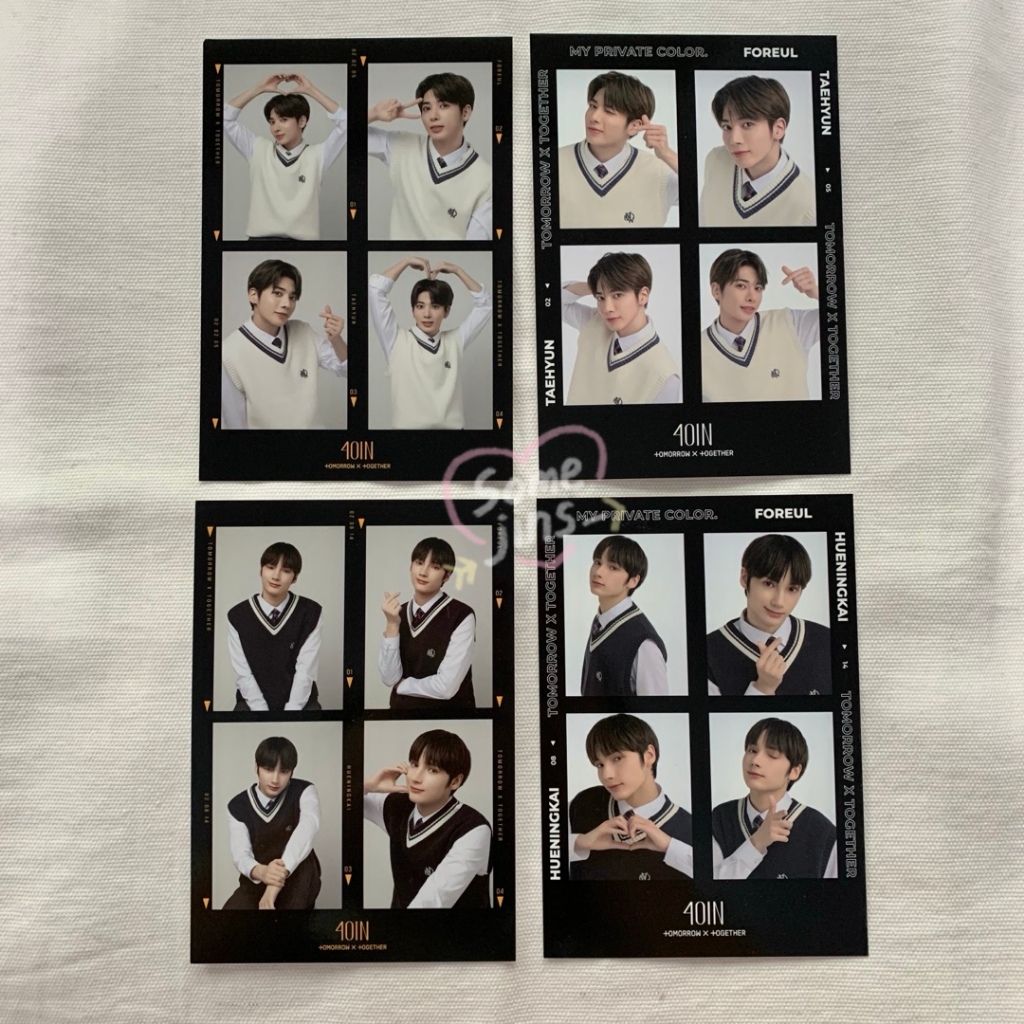 TXT taehyun & hueningkai 4OIN 4cuts postcard photostrip set (korea & jp ver) Tomorrow x Together 4Ol